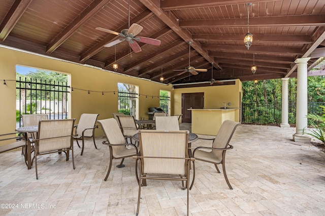 view of patio / terrace with ceiling fan