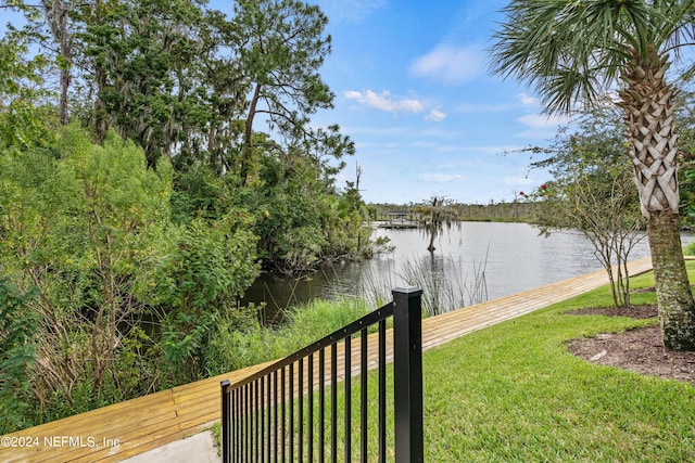 property view of water featuring a dock