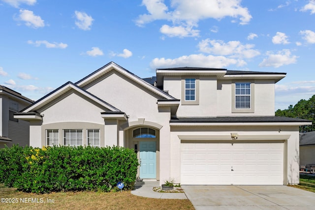 view of property with a garage