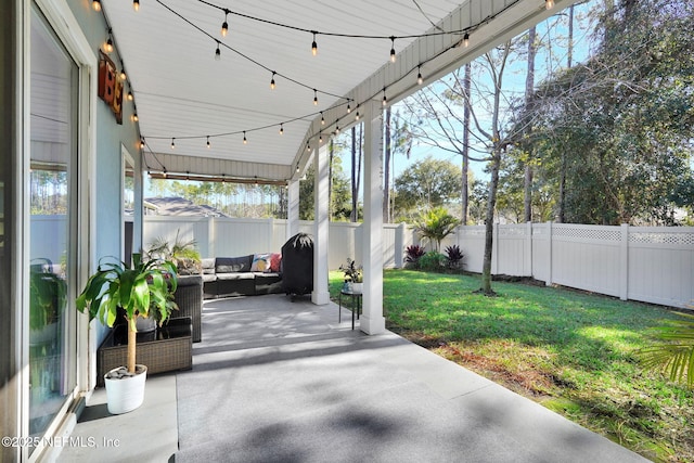 view of patio / terrace featuring an outdoor hangout area