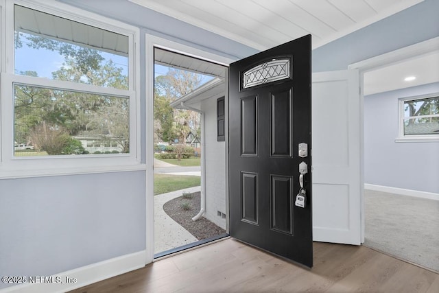 entrance foyer with hardwood / wood-style floors