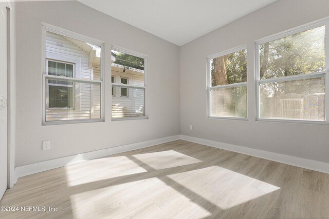 empty room featuring light hardwood / wood-style flooring