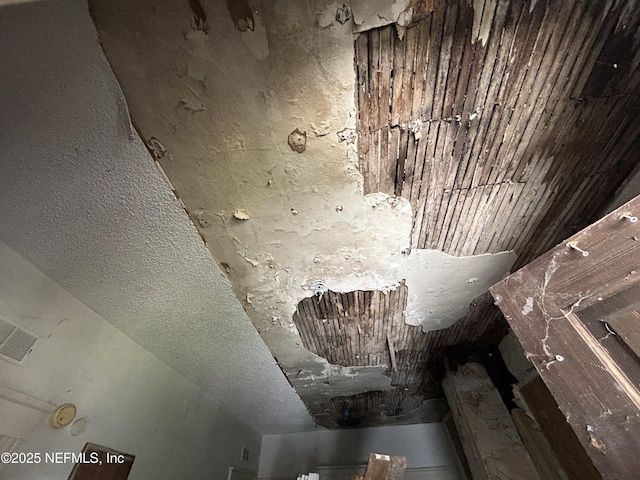 details featuring a textured ceiling