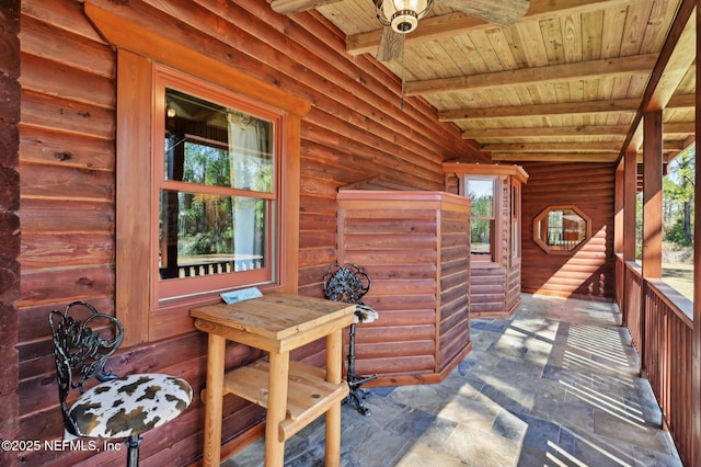 view of patio / terrace with ceiling fan