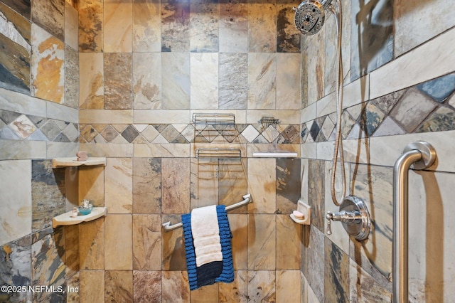 interior details with tiled shower