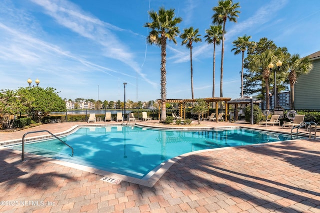 view of pool featuring a patio area