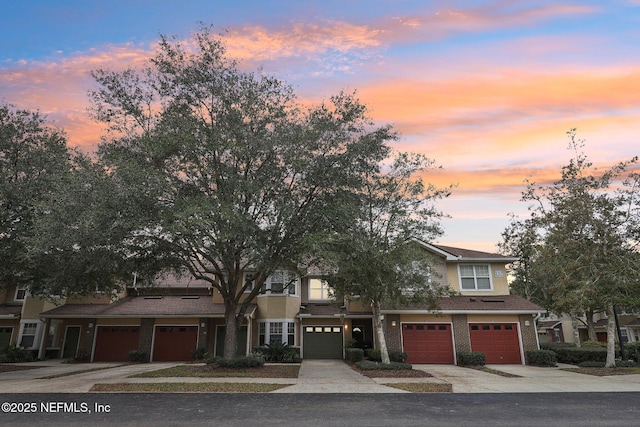 view of front of house with a garage