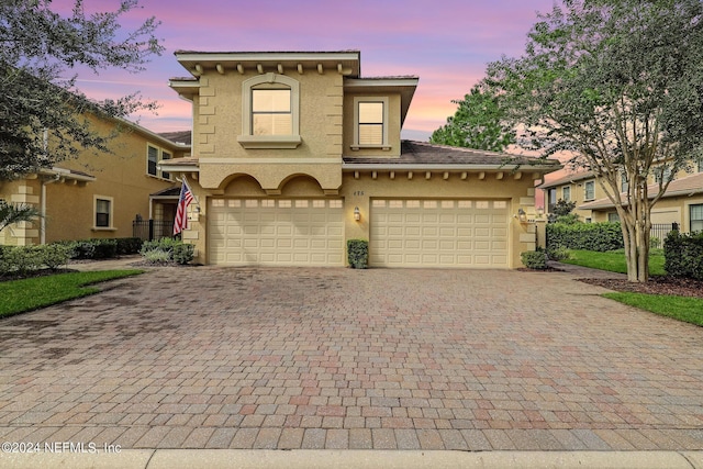 view of front facade with a garage