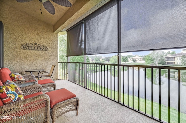 balcony with a water view