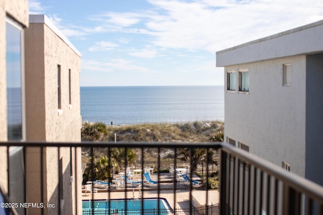 balcony with a water view