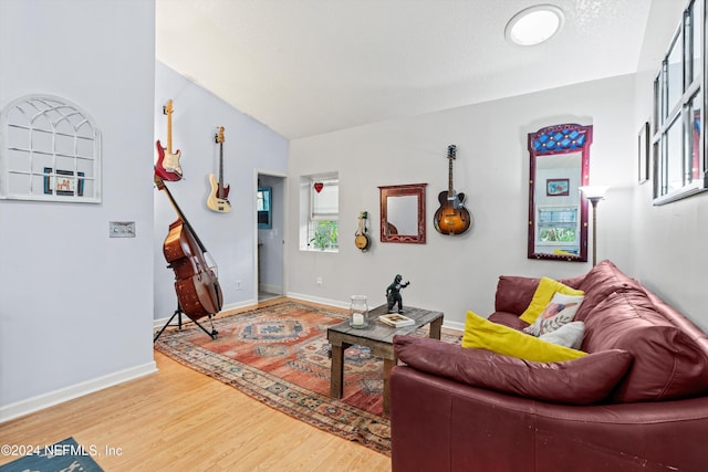 living room with hardwood / wood-style flooring