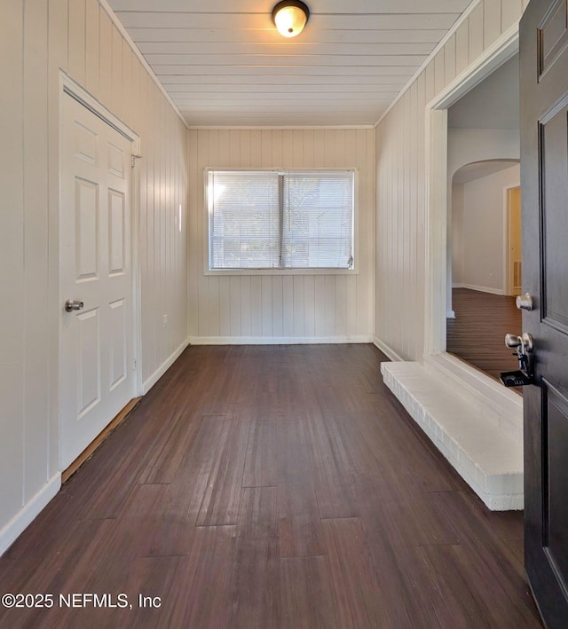 interior space featuring dark hardwood / wood-style flooring