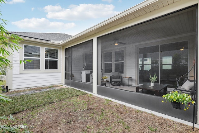 exterior space with a sunroom