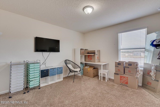 interior space featuring a textured ceiling