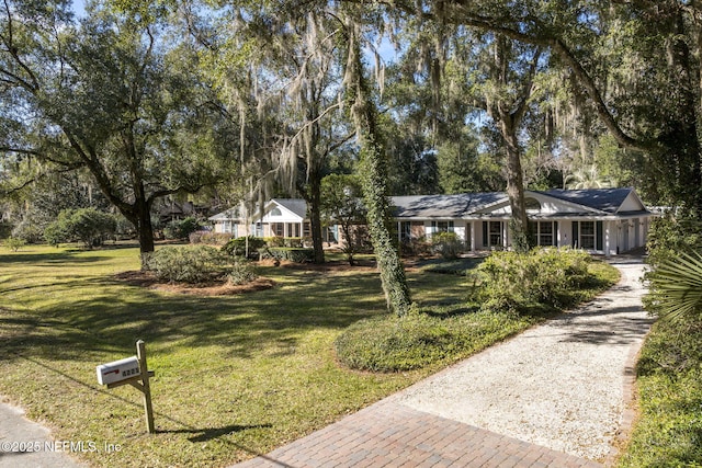 ranch-style house with a front yard