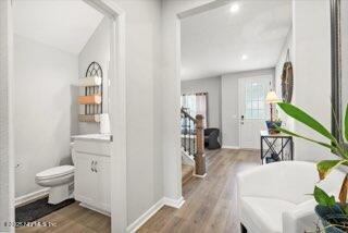 interior space featuring light wood-type flooring