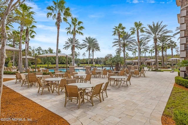 view of patio featuring a community pool