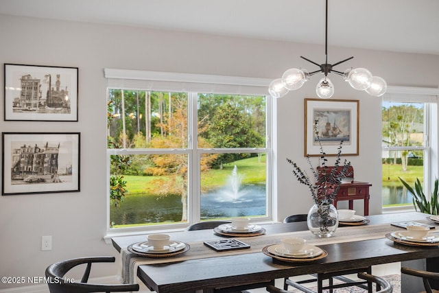 dining space with plenty of natural light