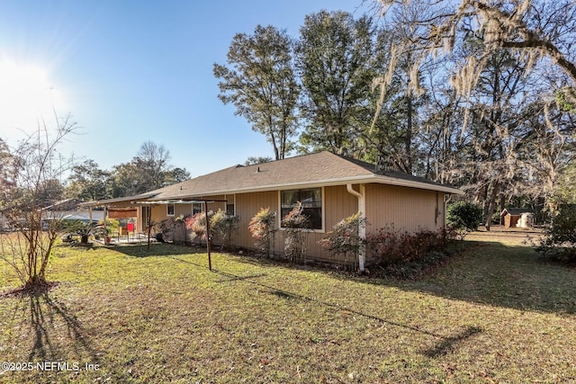 exterior space with a lawn