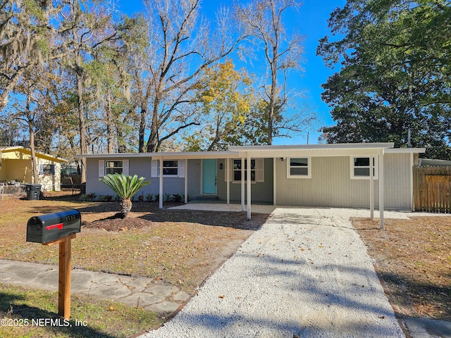 view of single story home