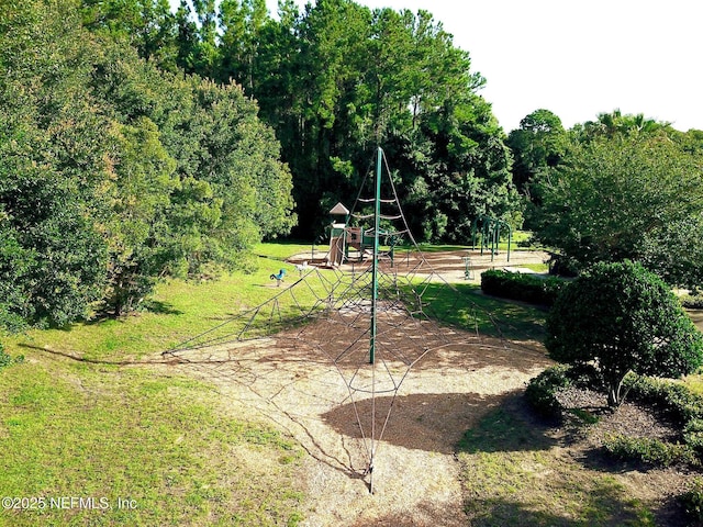 view of yard with a playground