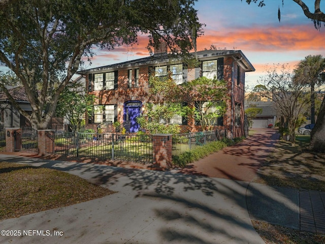 view of front of home with a garage