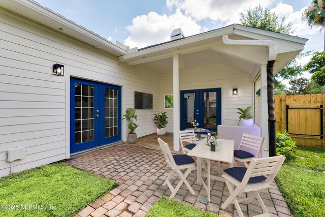 view of patio / terrace with french doors