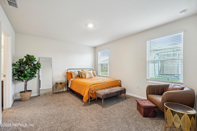 bedroom featuring carpet