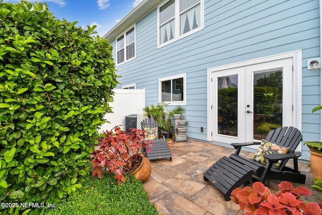 view of patio featuring french doors