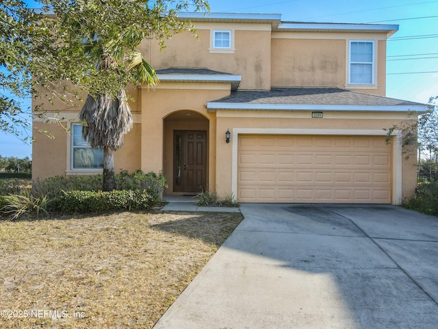 view of front facade with a garage