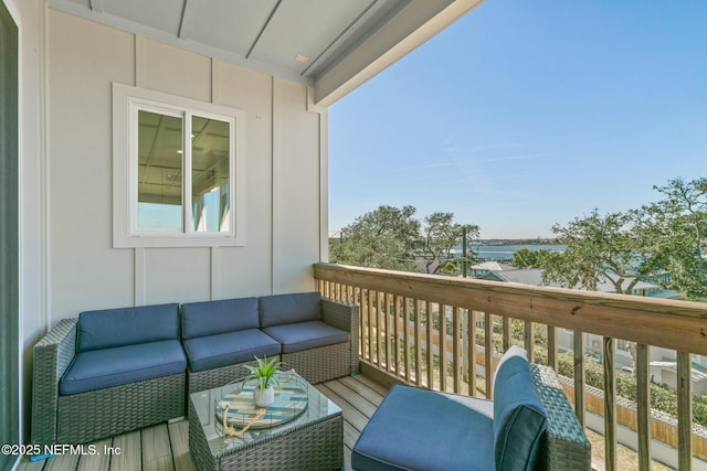 balcony featuring outdoor lounge area