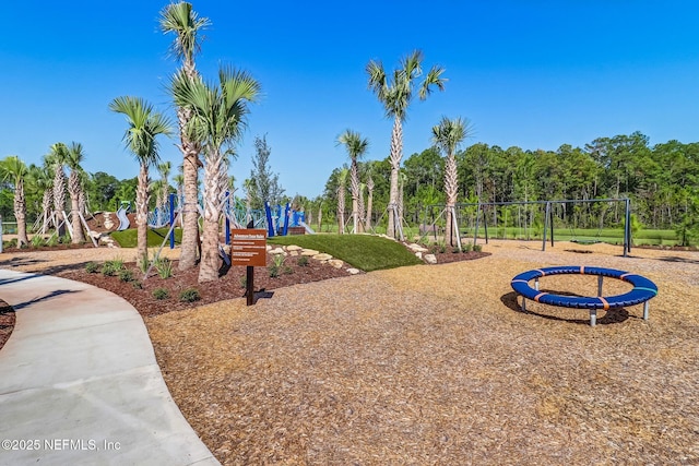 view of property's community with a playground