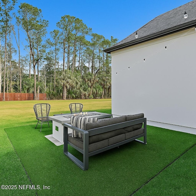 179 Coastal Grove Ct, Ponte Vedra Beach, FL 32082 - view of yard with an outdoor living space and view of wooded area