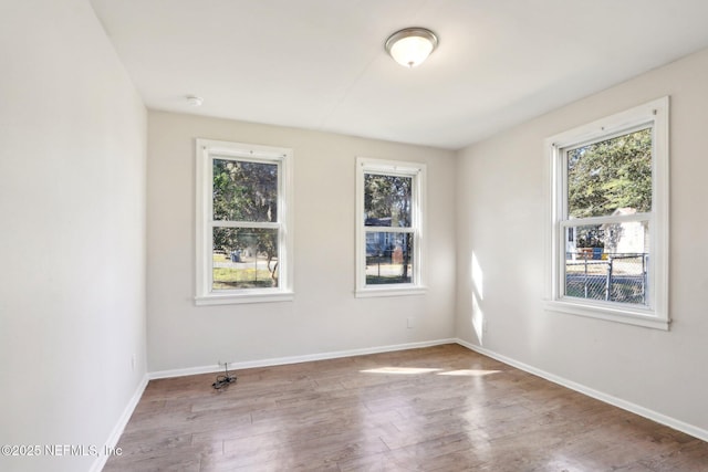 empty room featuring wood-type flooring and plenty of natural light