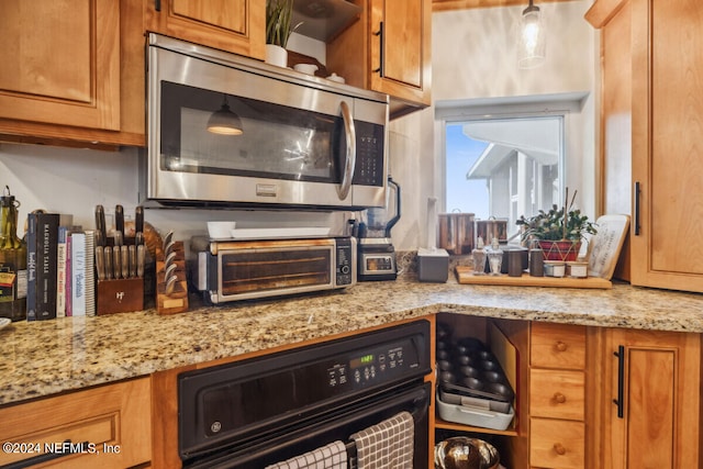 kitchen with light stone counters