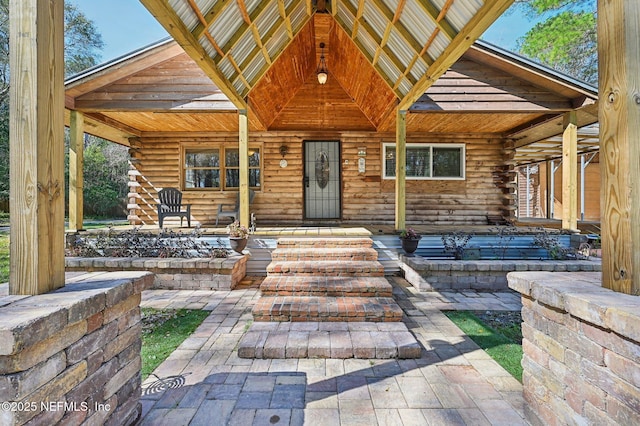 exterior space with covered porch