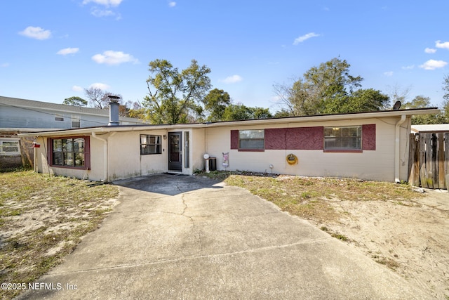 view of single story home