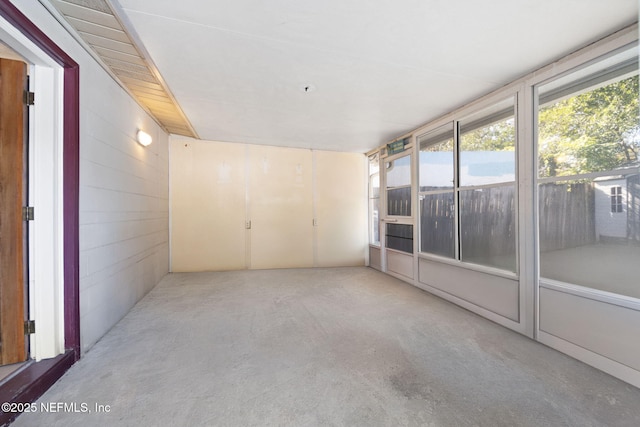 view of unfurnished sunroom