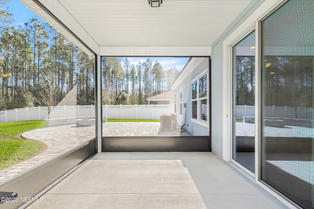 view of unfurnished sunroom