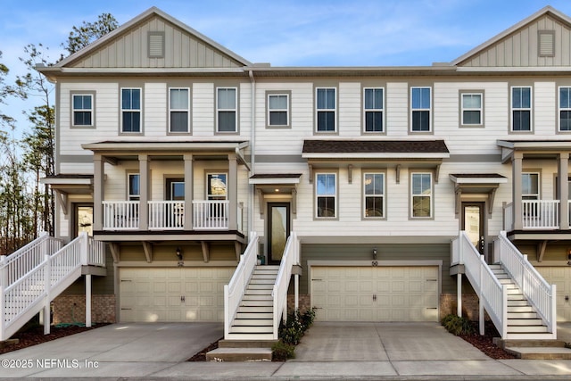 view of property with a garage