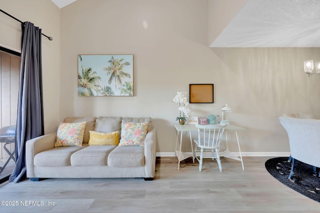 living room with light wood-type flooring