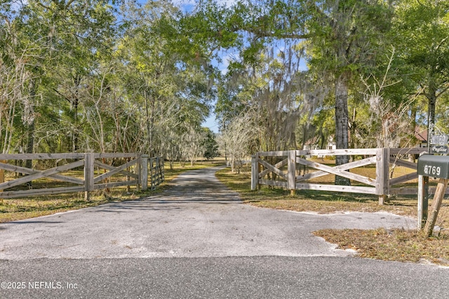 view of street featuring a rural view