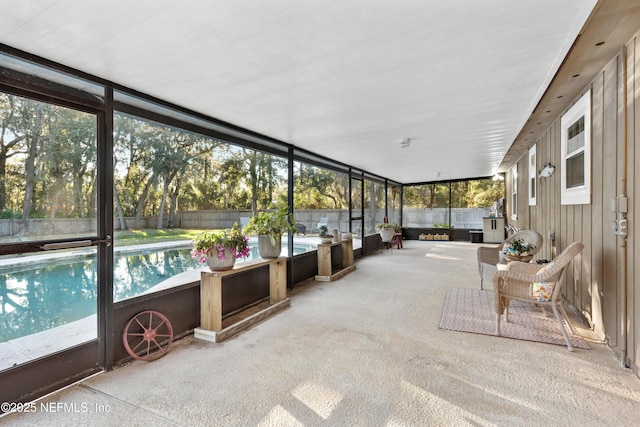 view of unfurnished sunroom