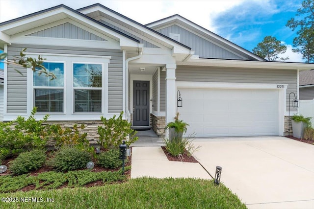 craftsman inspired home featuring a garage