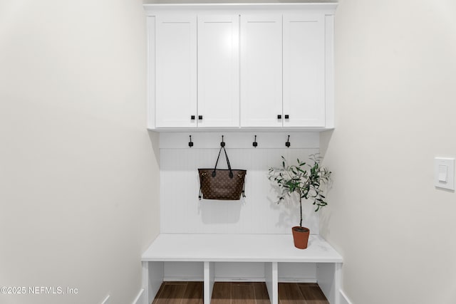 mudroom featuring hardwood / wood-style floors