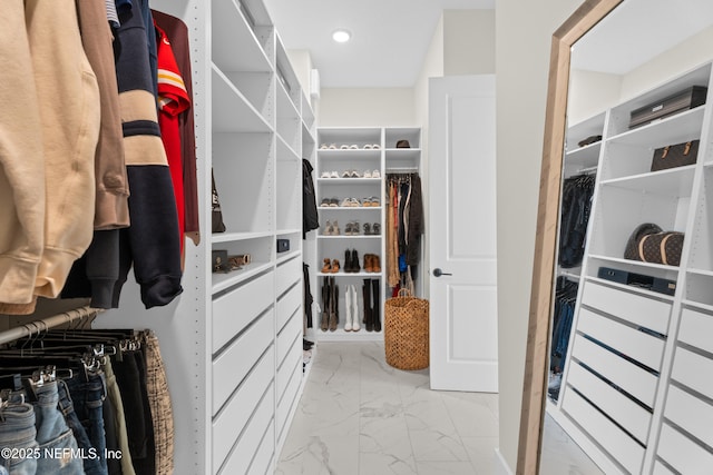 view of walk in closet