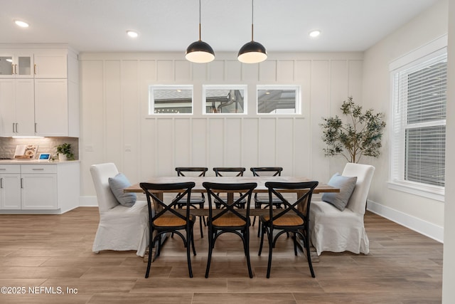 dining room featuring light hardwood / wood-style floors