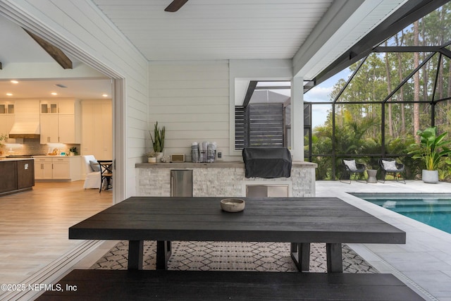 interior space featuring grilling area