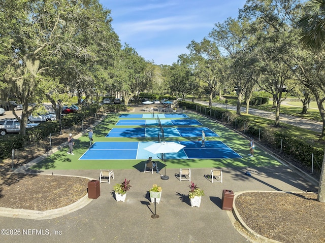 exterior space featuring tennis court