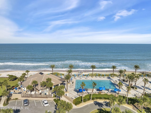 property view of water with a beach view